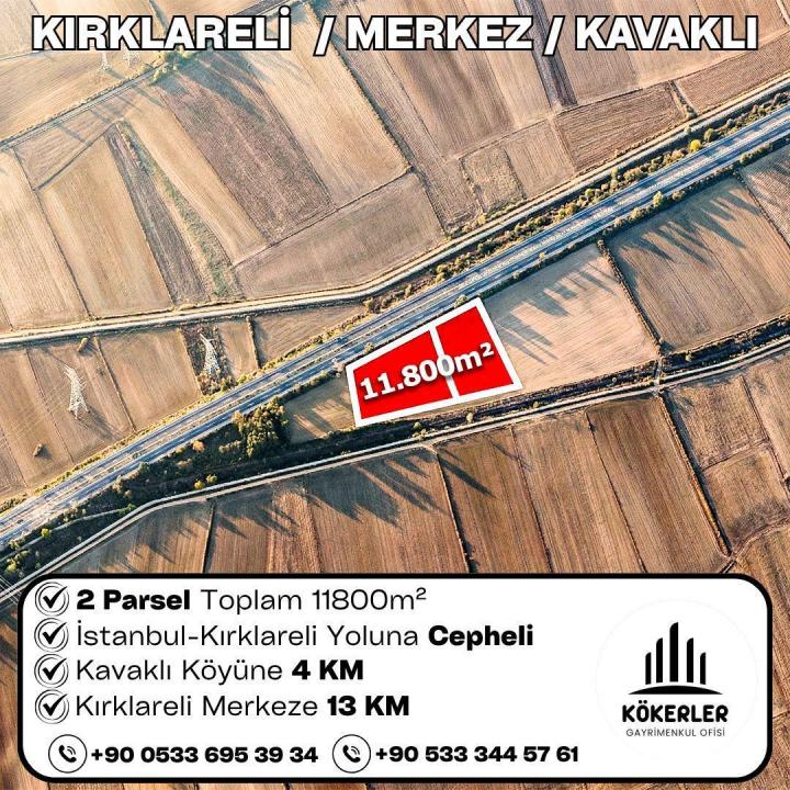 Kırklareli Merkez Kavaklı 11.800 m² tarla
