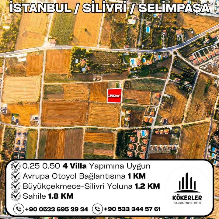 İstanbul Silivri Selimpaşa 1.902 m² villa imarlı arsa