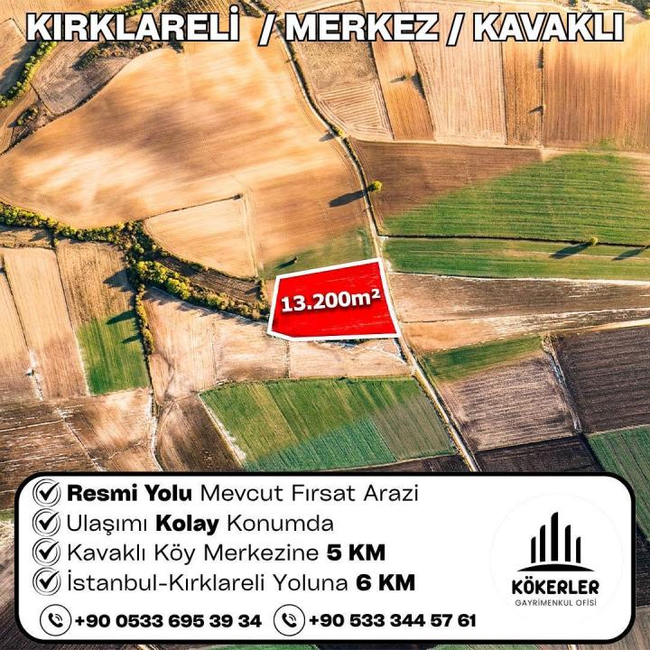 Kırklareli Merkez Kavaklı 13.200 m² arazi