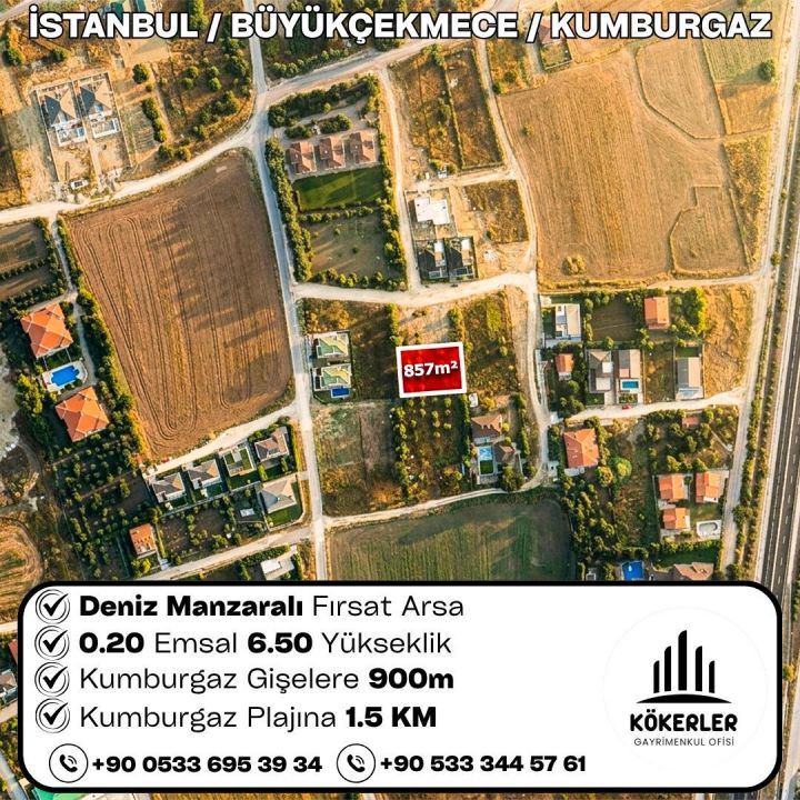 İstanbul Büyükçekmece Kumburgaz 857 m² arsa