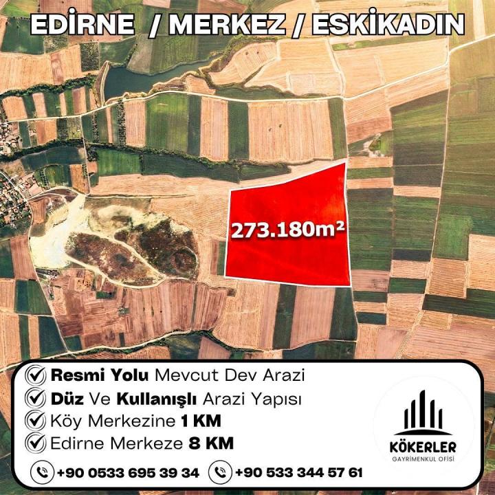 Edirne Merkez Eskikadın 273.180 m² arazi